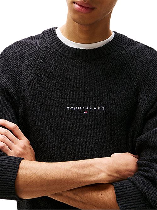 Maglioncino nero in cotone Tommy Jeans | DM0DM21655BDS